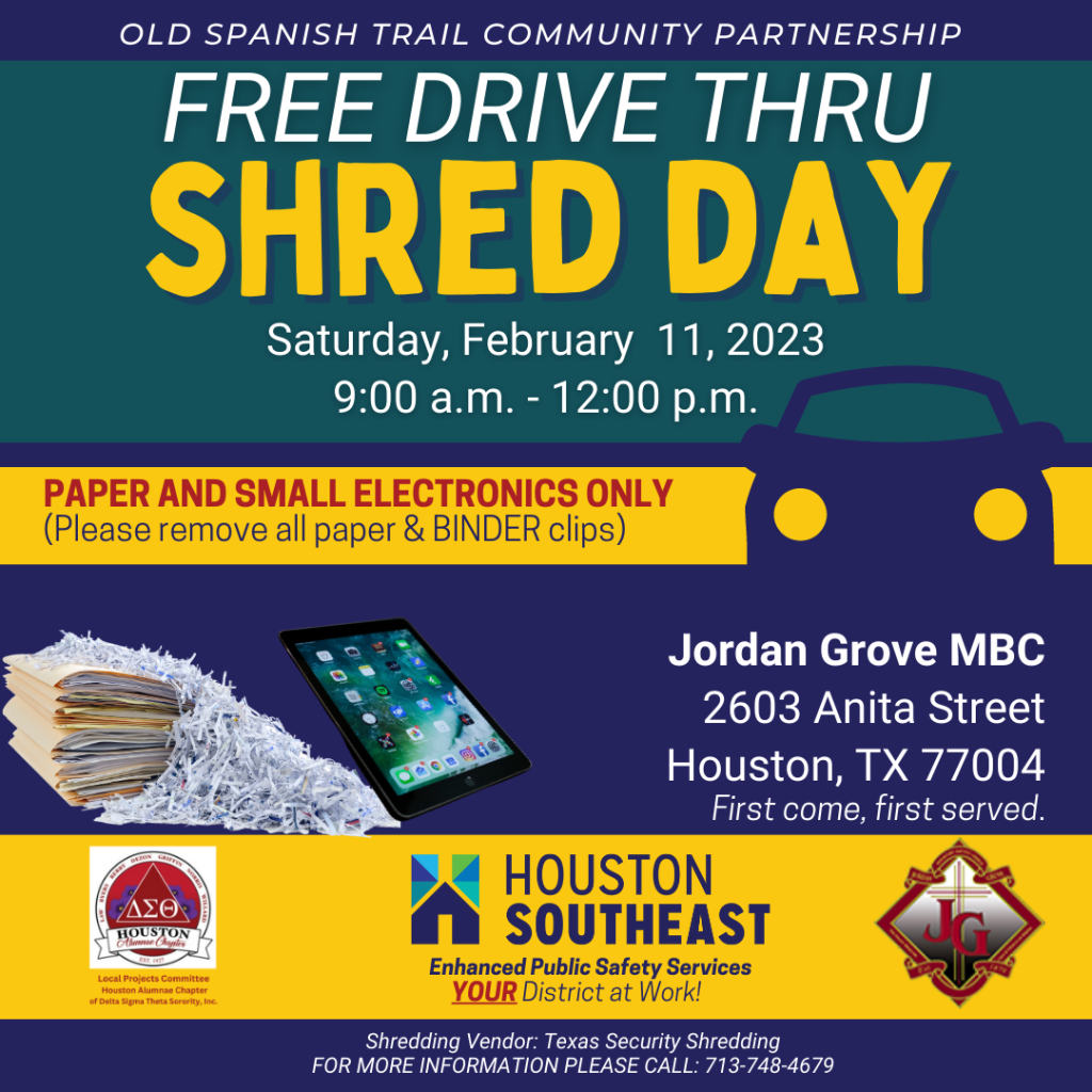 Free Drive Thru Shred Day, Feb. 11 Houston Southeast